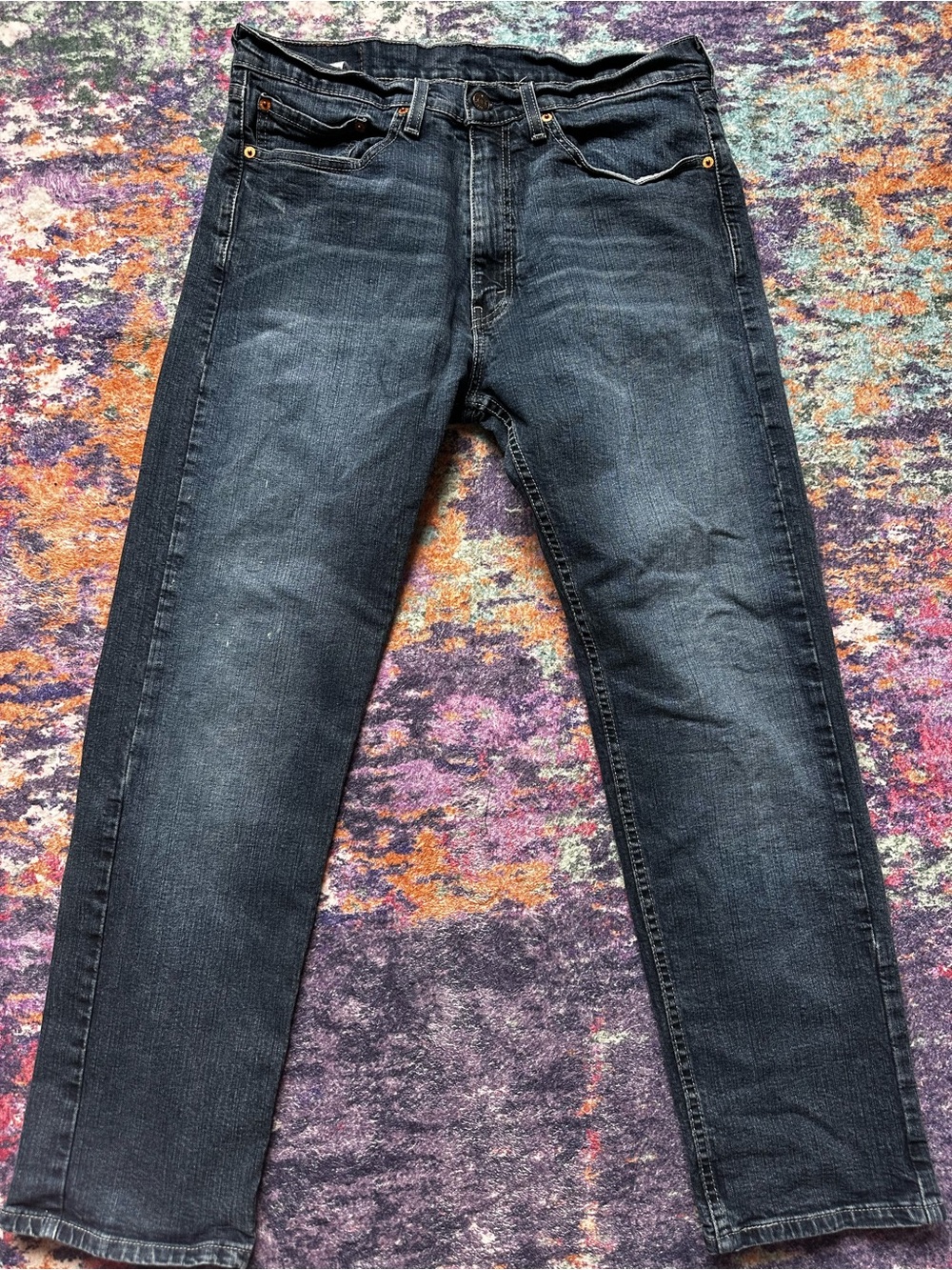 Levi’s 505 Regular Fit Jeans Men’s 34x30 Stretch Black Faded Denim
